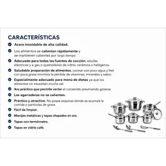GENERICO - Bateria De Ollas Acero Inoxidable 15 Piezas Con Tapas