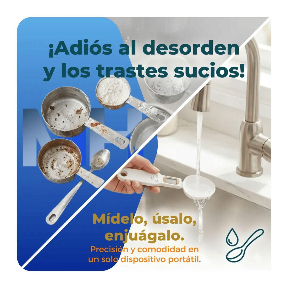 GENERICO - Cuchara Medidora Digital Bascula Balanza Precision 500g Blanco