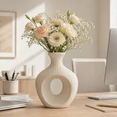 GENERICO - Florero Jarrón Cerámica Decorativos Para Mesa