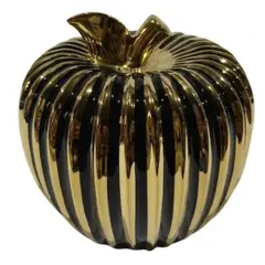 GENERICO - Manzana Decorativa Premium Negra y Dorada Grande