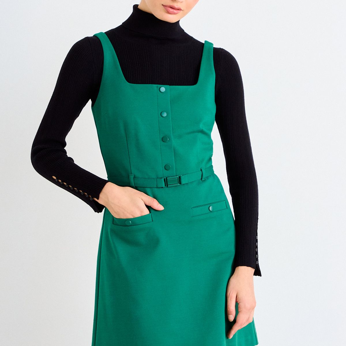 IO - Vestido Liso Mujer Verde Io