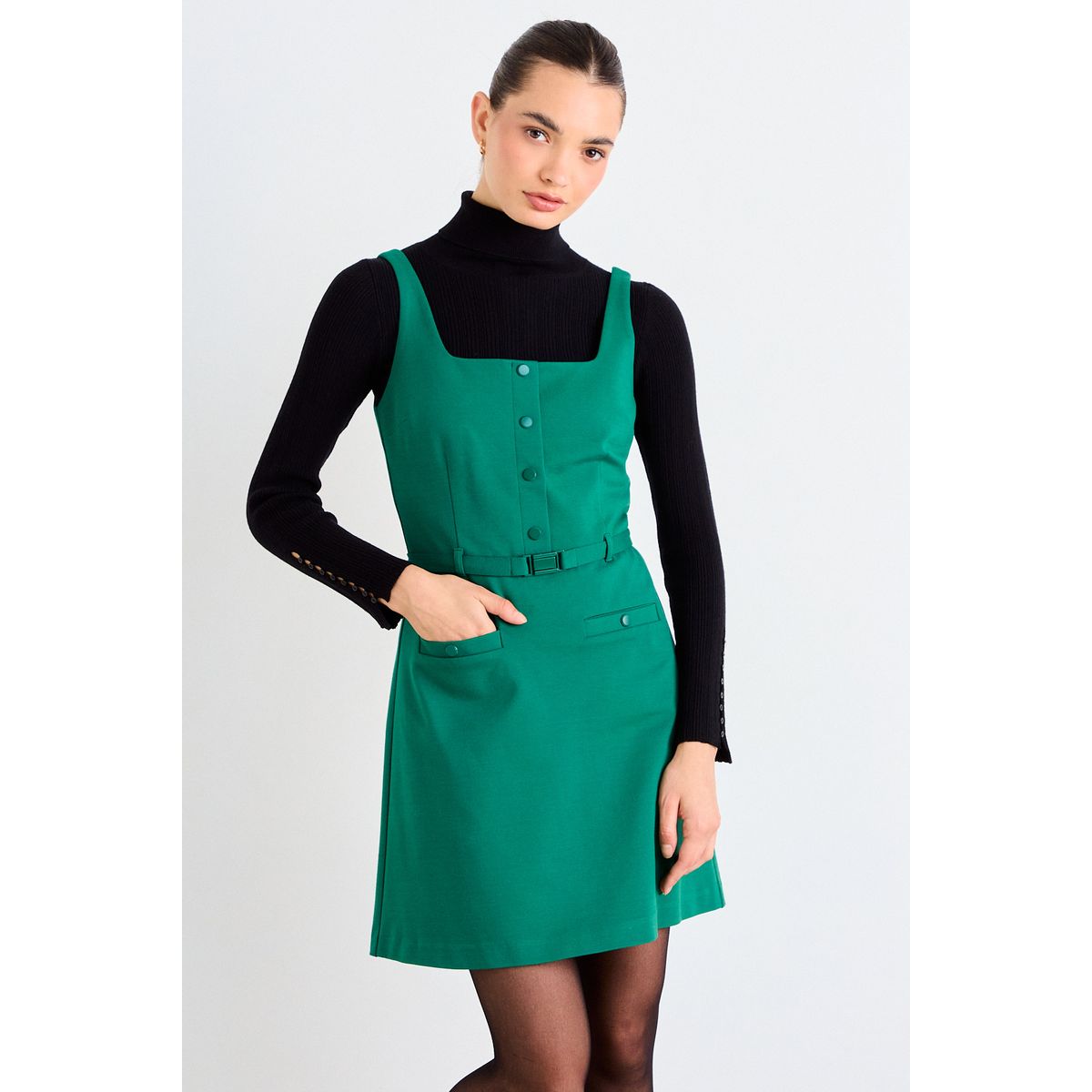 IO - Vestido Liso Mujer Verde Io