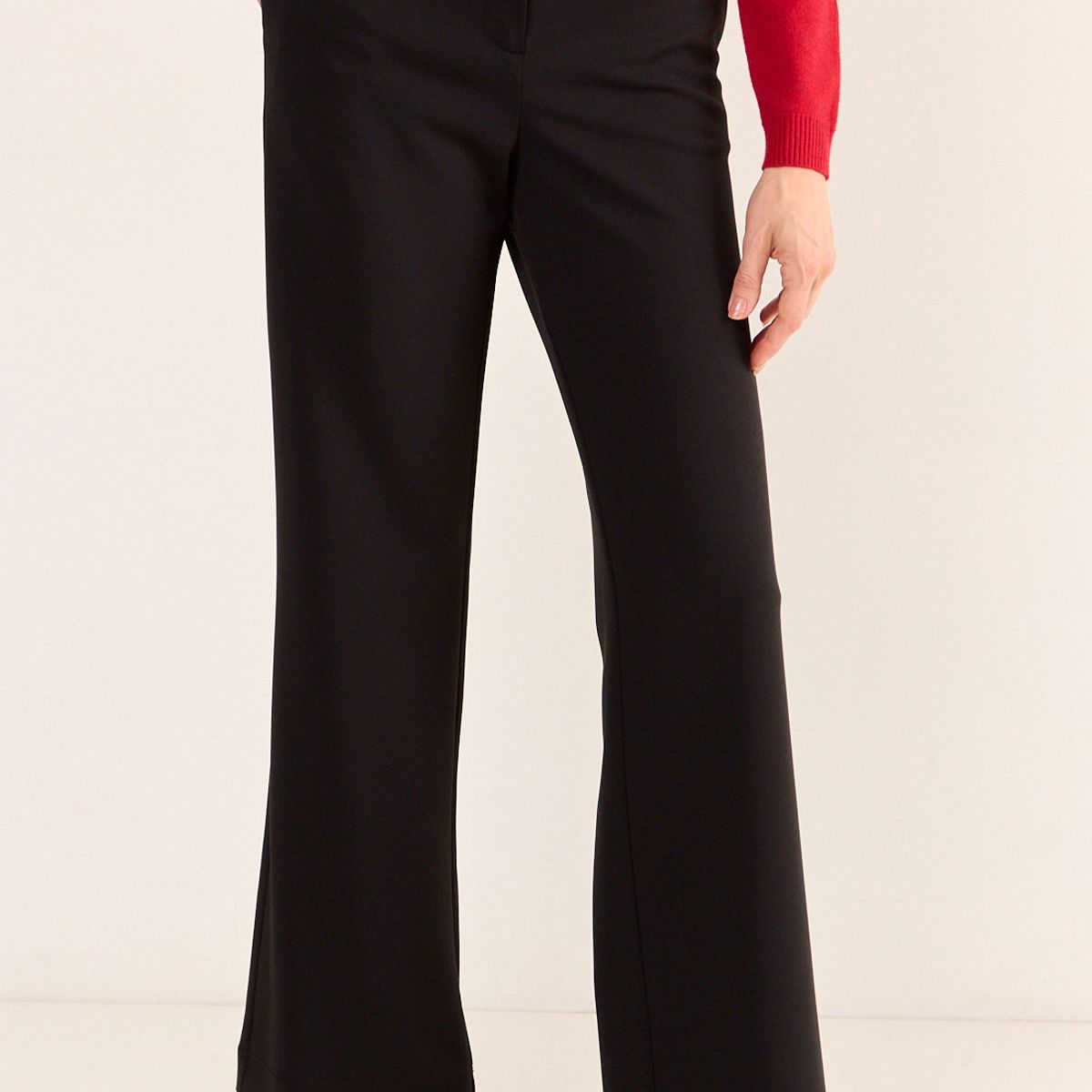 MA GRIFFE - Pantalon Wide Mujer Negro Magriffe