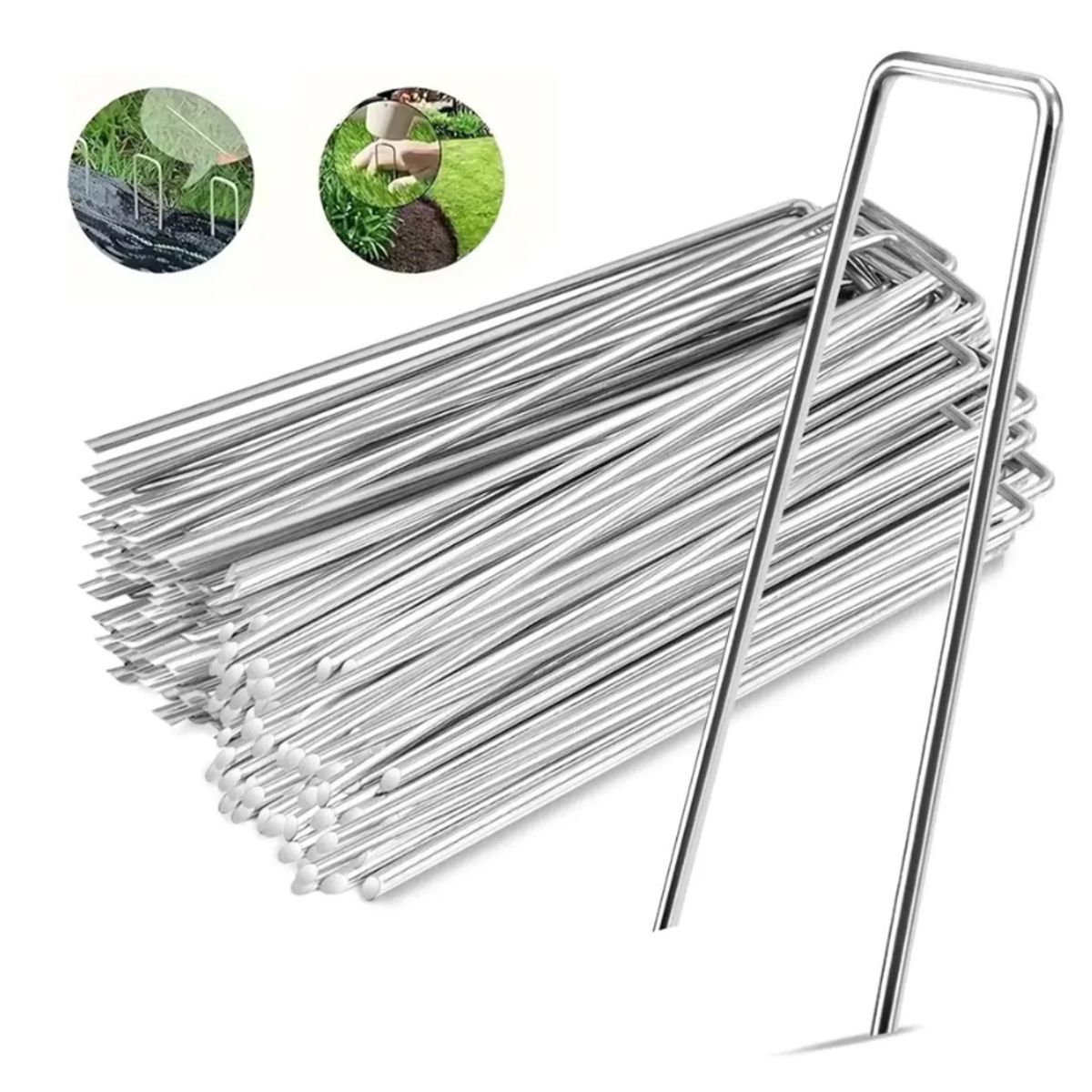 GENERICO - Grapas para Césped Pasto Artificial Estacas De Tierra 50pcs generico