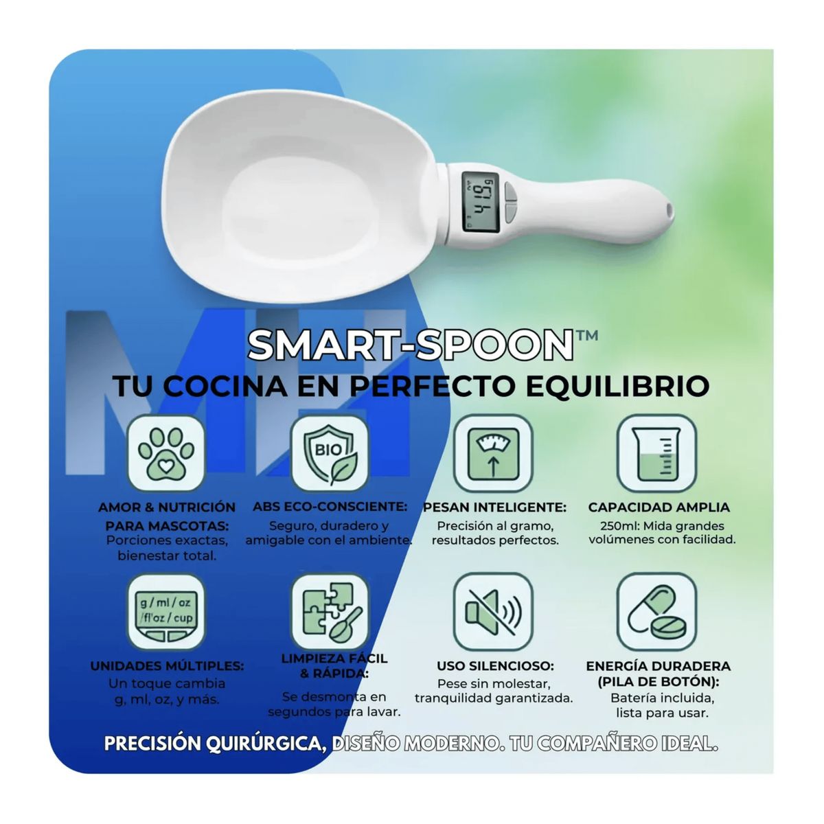 GENERICO - Cuchara Gramera Bascula Digital Comida Reposteria Hasta 800g