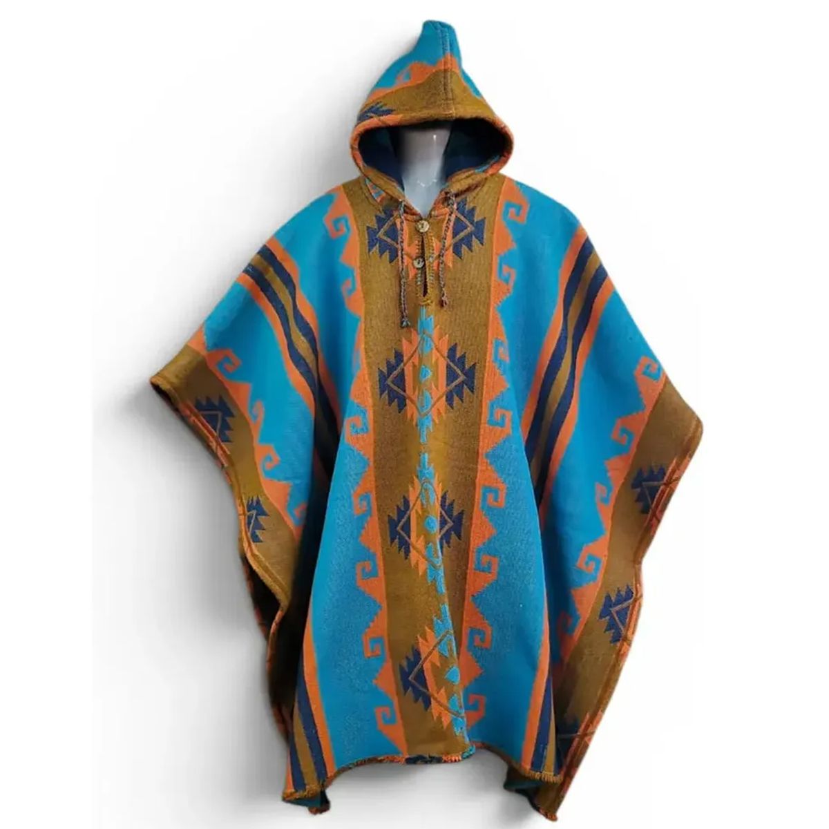 MORLAN - Poncho Ecuatoriano 100% Lana de Oveja Repelente al agua Anzestral