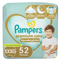 PAMPERS - Pañal Premium Care Talla XXXG 52 Uds