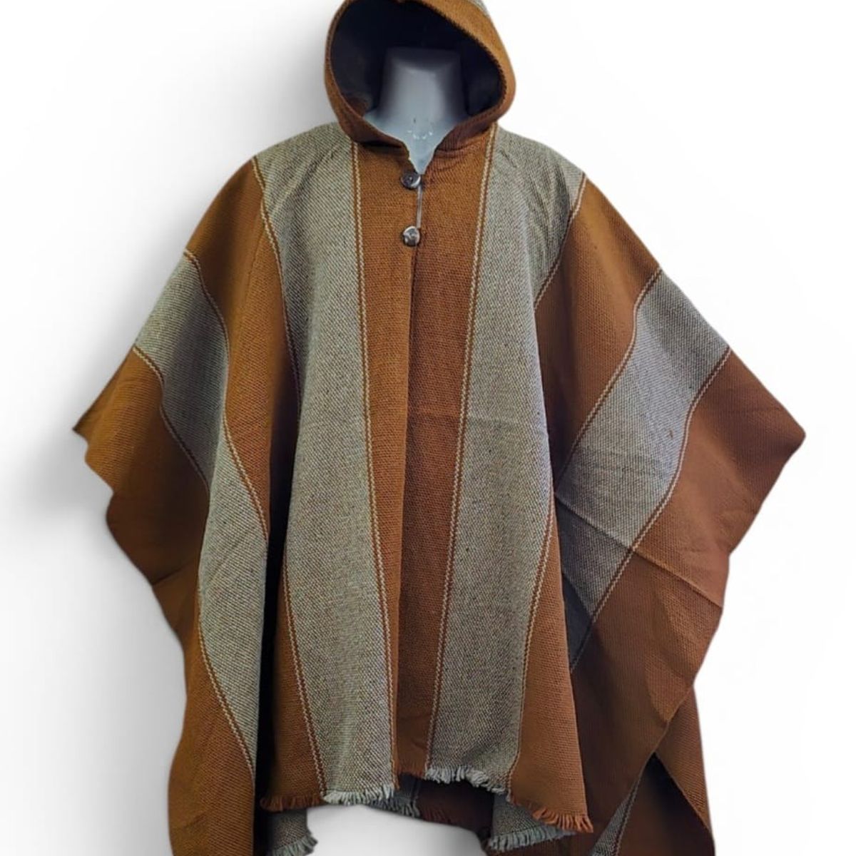 MORLAN - Poncho Ecuatoriano de Lana de Oveja Repelente al agua 100% Lana