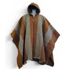 MORLAN - Poncho Ecuatoriano de Lana de Oveja Repelente al agua 100% Lana