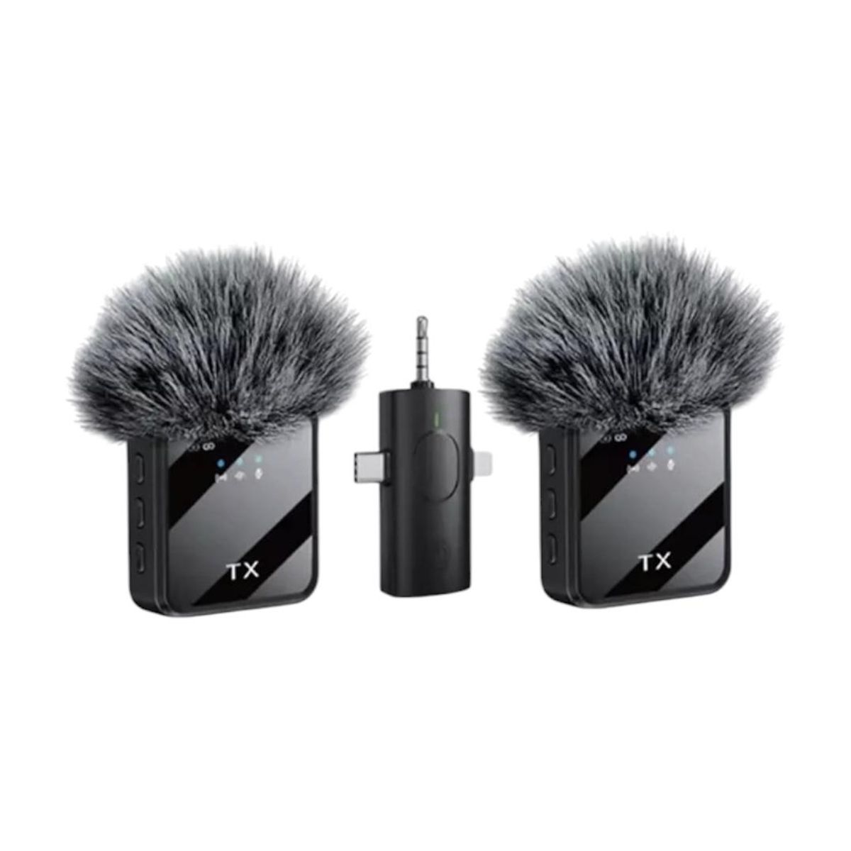 GENERICO - Pack Micrófono Inalámbrico para Celular 2 Micrófonos + Receptor Ideal para Contenido
