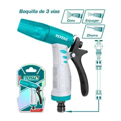 TOTAL TOOLS - Pistola para riego plástica 3 funciones TOTAL