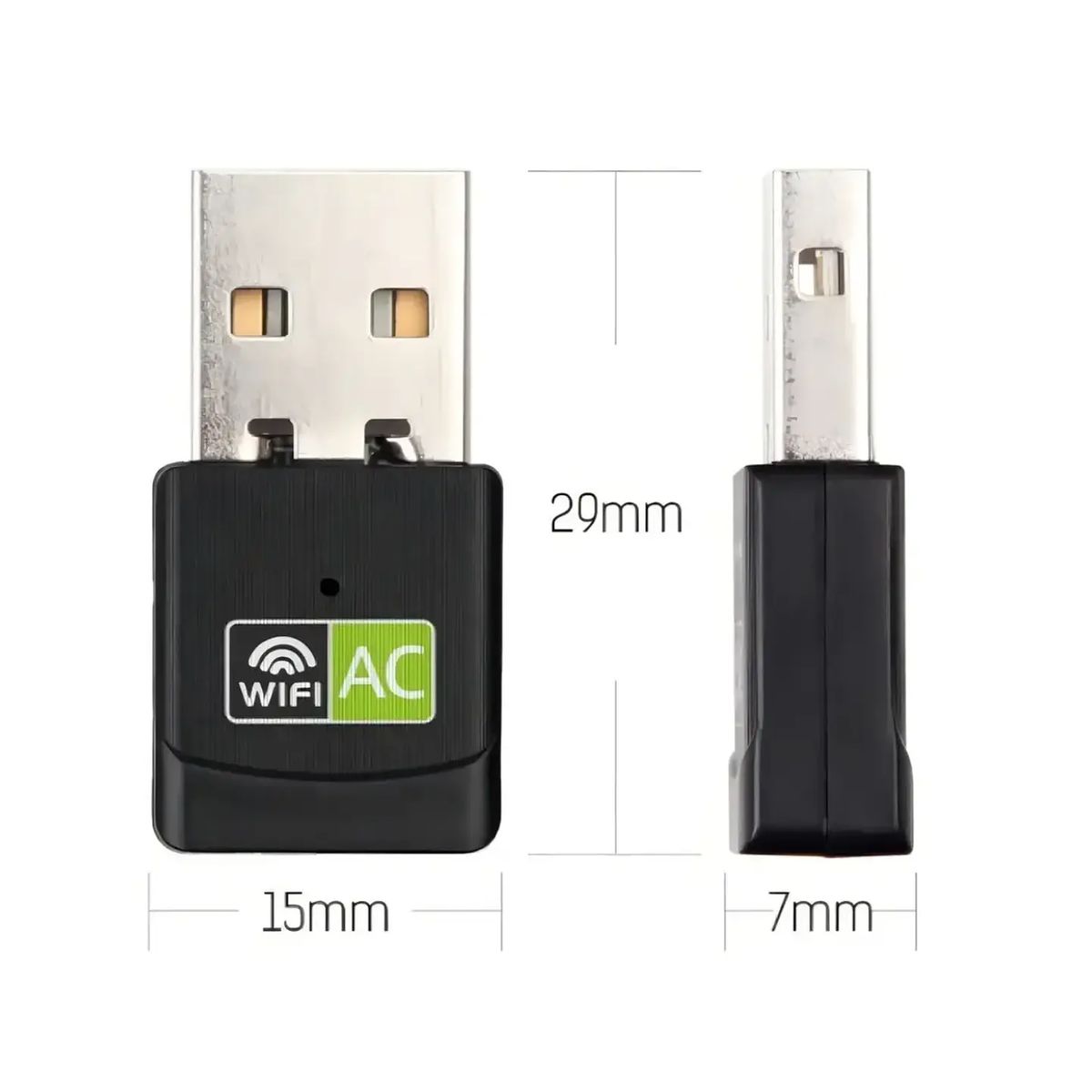 GENERICO - Adaptador Receptor USB WiFi 600Mbps Dual Band Realtek 2.45GHz