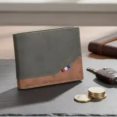 GENERICO - Billetera Tarjetero Hombre Cuero Pu Bicolor Elegante