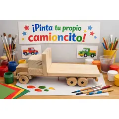 GENERICO - CAMION DE MADERA DIDACTICO PARA PINTAR Y DESAROLLAR TU IMAGINACION