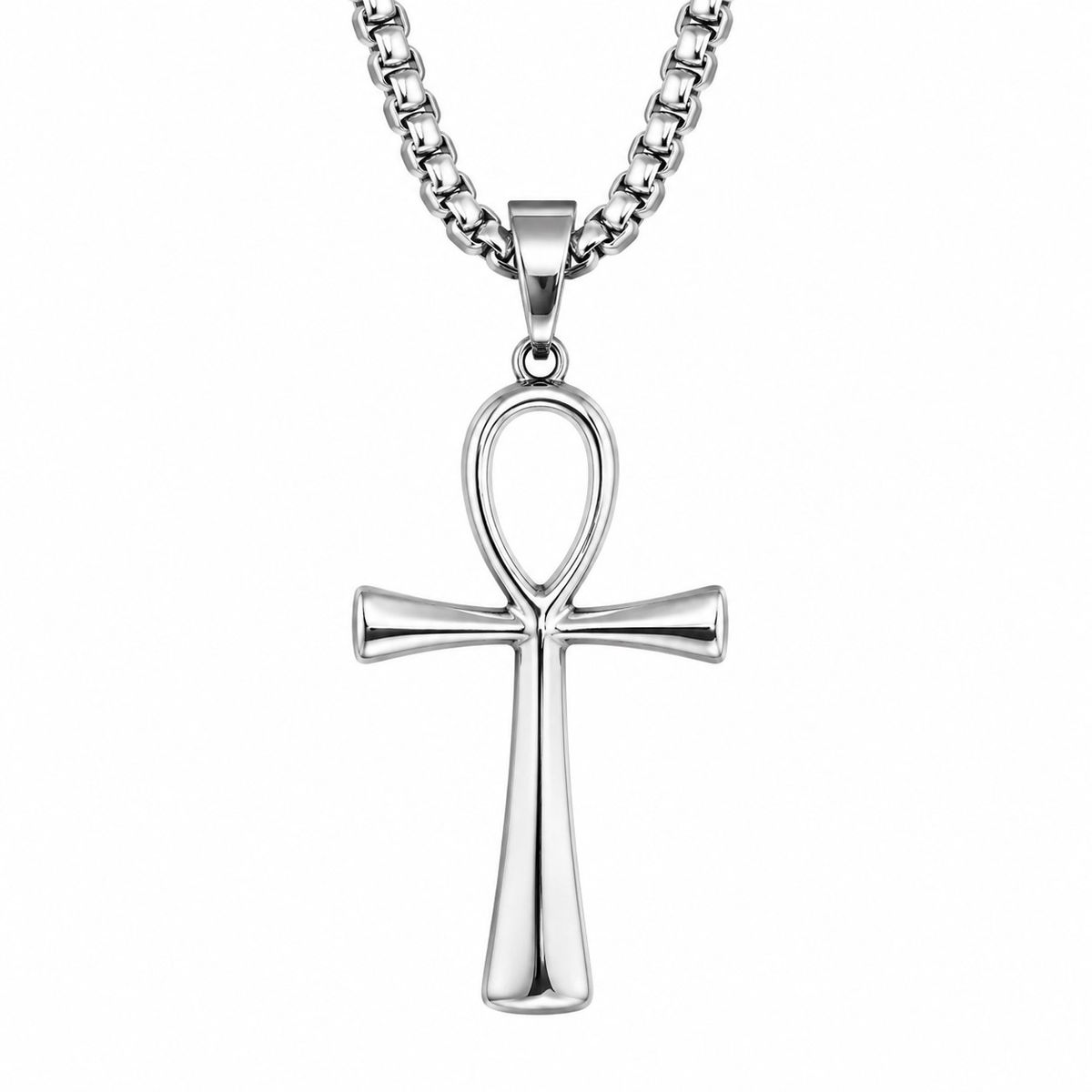 LK LUKSO - Collar Hombre Cruz Egipcia Acero Inoxidable