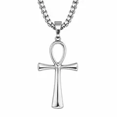 LK LUKSO - Collar Hombre Cruz Egipcia Acero Inoxidable