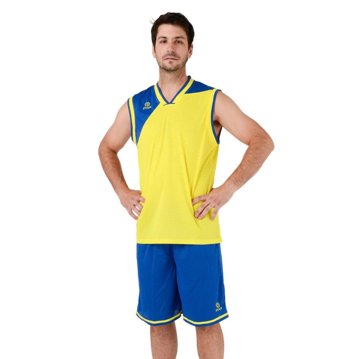 FOUR - Conjunto de Básquetbol Four Houston Amarillo Azul