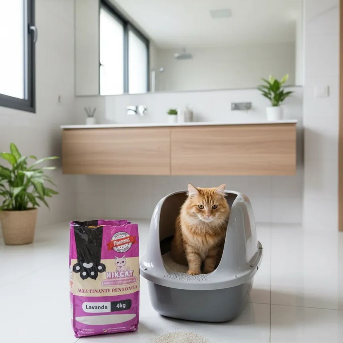 GENERICO - Arena Para Gato Nikcat Super Aglutinante Lavanda 4kg