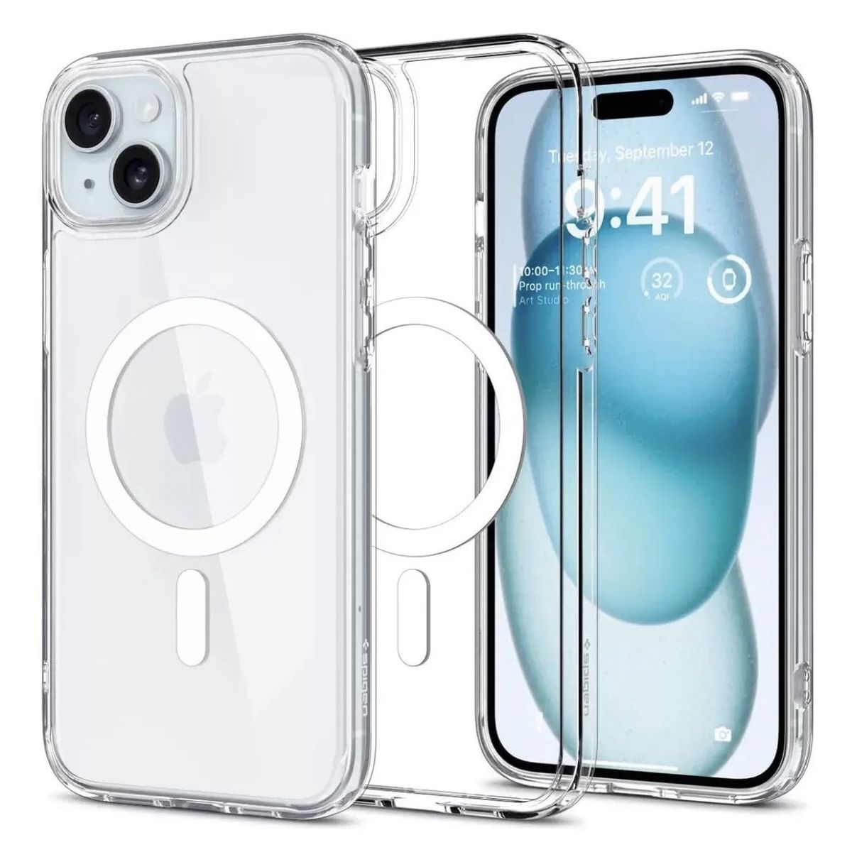 GENERICO - Carcasa Antigolpes Magnética compatible con MagSafe iPhone 15 Normal Transparente
