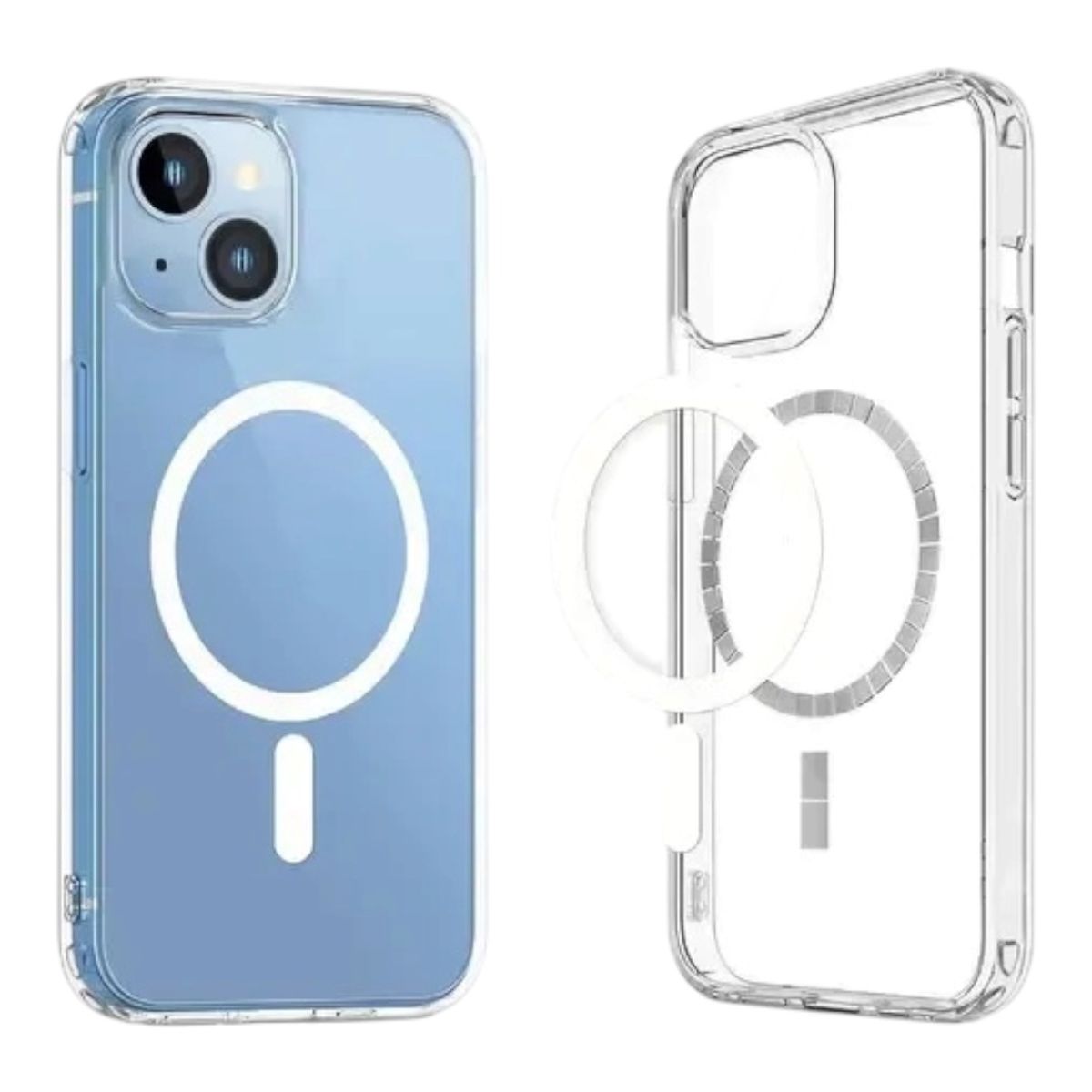 GENERICO - Carcasa Antigolpes Magnética compatible con MagSafe iPhone 15 Normal Transparente
