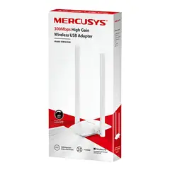 MERCUSYS - Adaptador de red Wifi USB MW300UH 300Mbps Doble antena Alta ganancia 5dBi