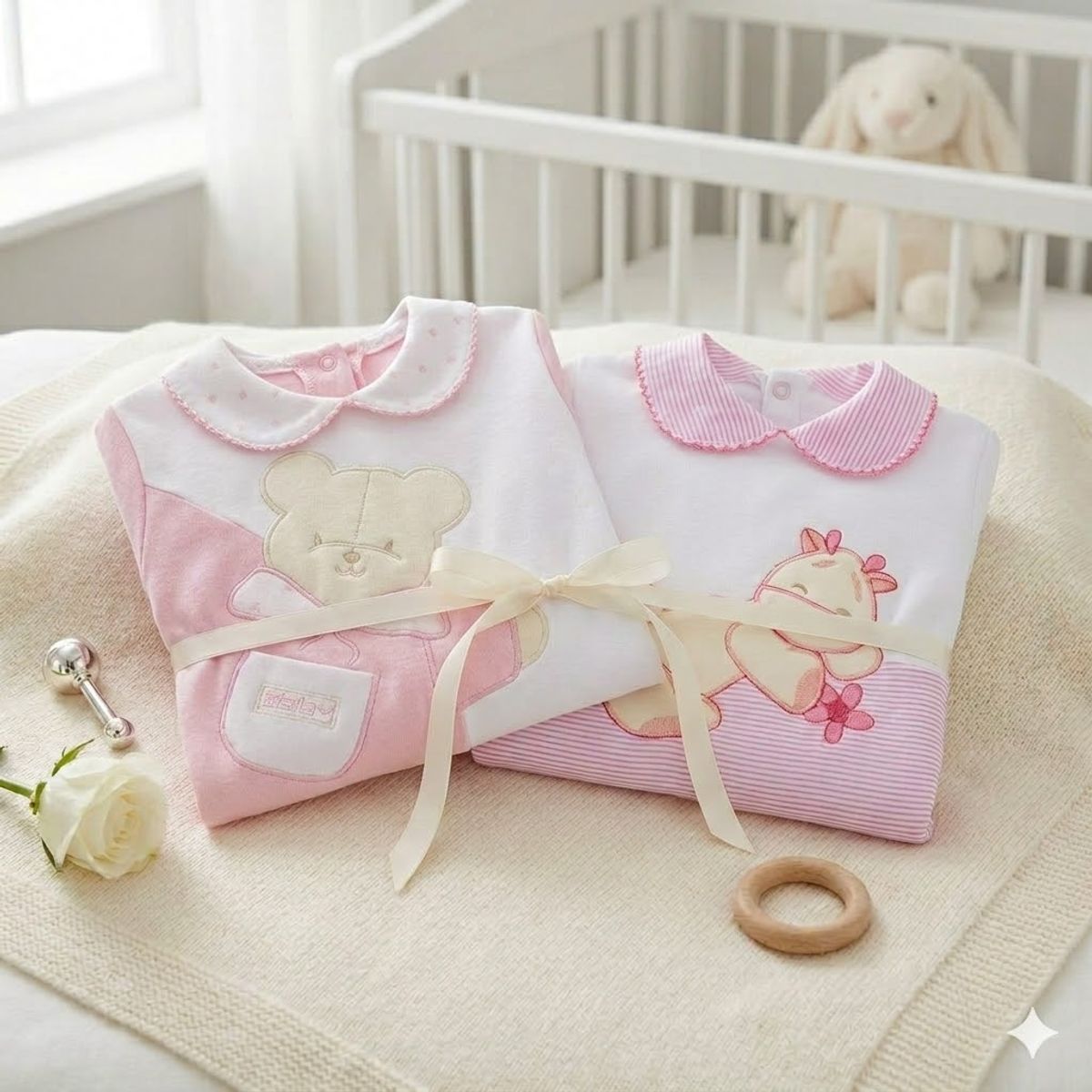 ENCANTO - Pack 2 Enteritos Bebé Unisex,Niño y Niña 100% Algodón 0/3m-Envio Gratis.