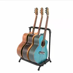 GENERICO - Atril Soporte Triple Para Guitarra Y Bajo