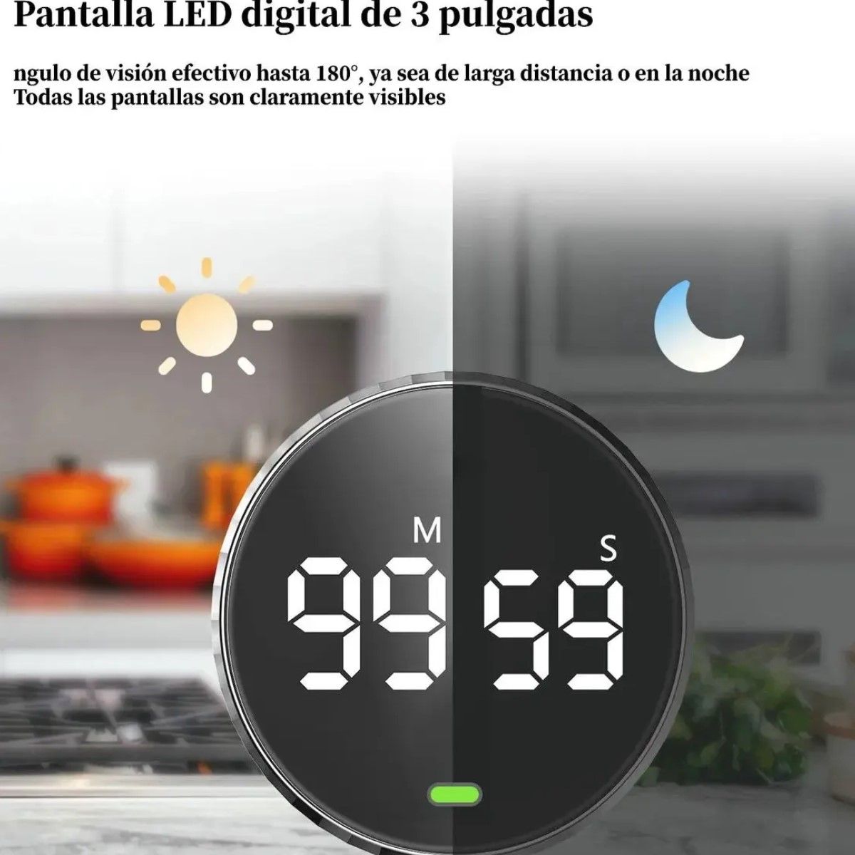 GENERICO - Temporizador  Cronometro Cocina Digital Magnético Ajustable BELUG