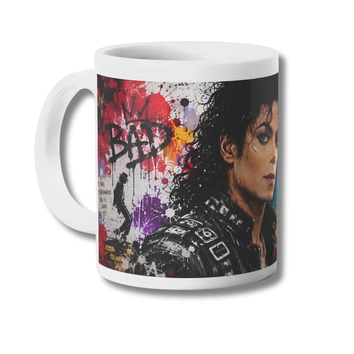 GENERICO - Tazon Michael Jackson Bad Mural Color Taza Sublimada 325ml