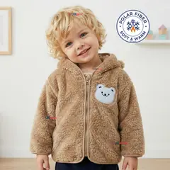 JUMP KIDS - Chaqueta Polerón Con Capucha Forro Polar Bebe Niño Oso Abrigo Invierno