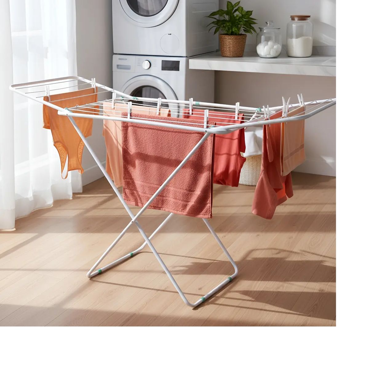 GENERICO - Tendedero Colgador De Ropa 1.44m Mor Extensible Color Blanco