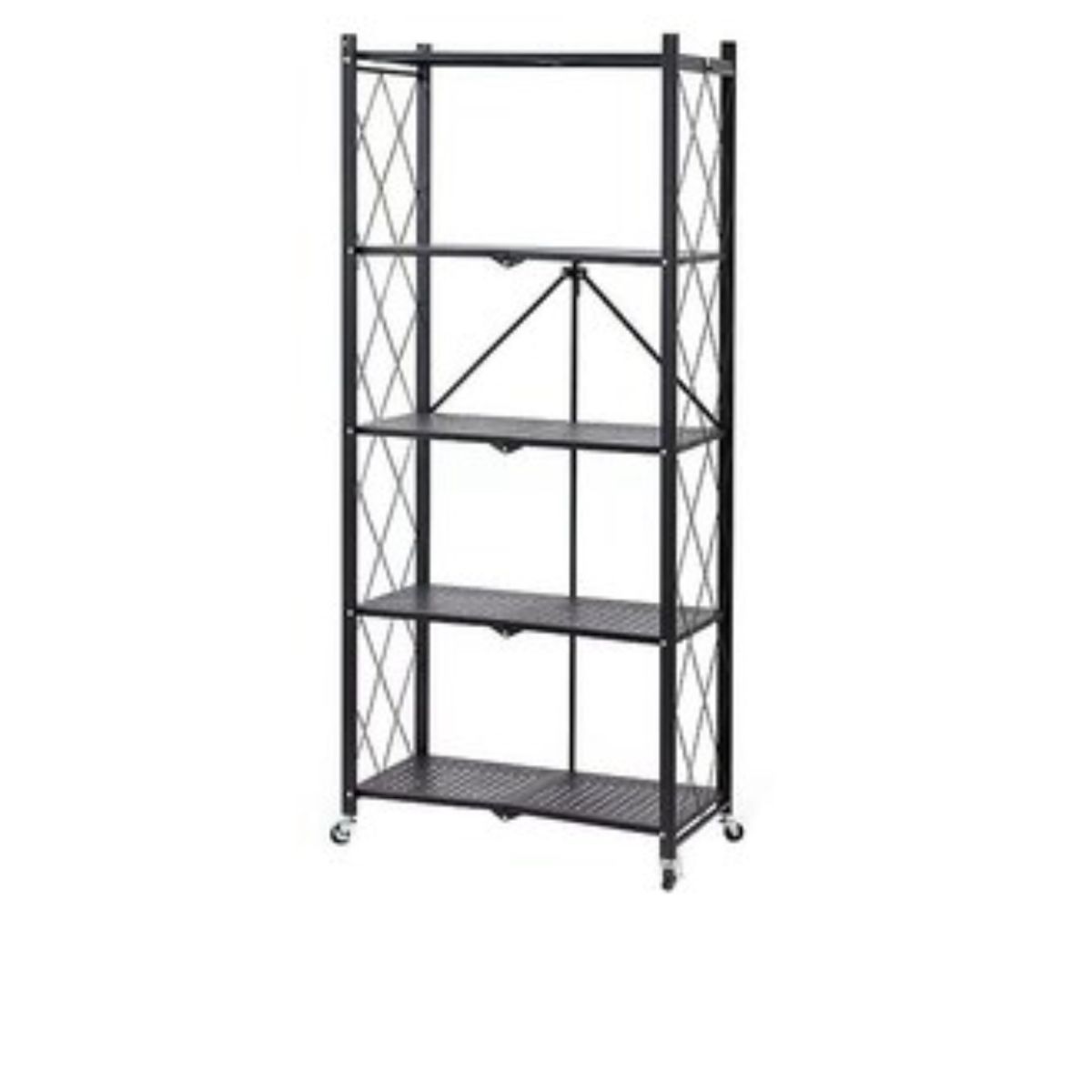 GENERICO - Estante Repisa Metálica Plegable con Ruedas 34x71x157 cm