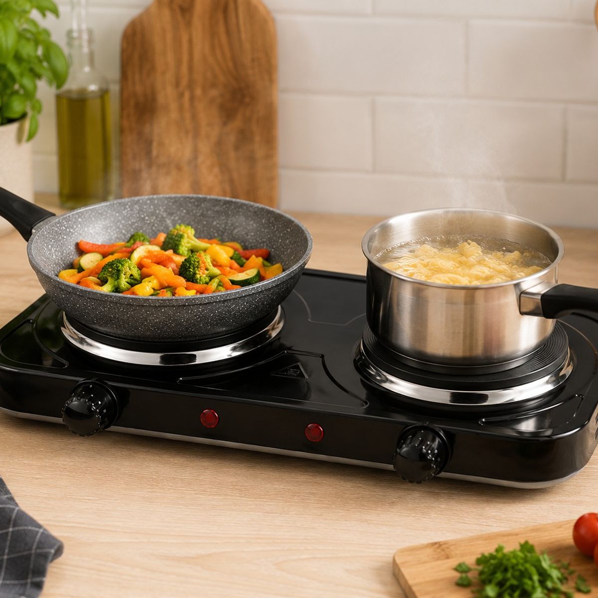 MP - Cocinilla Electrica Dos Platos Color Negro