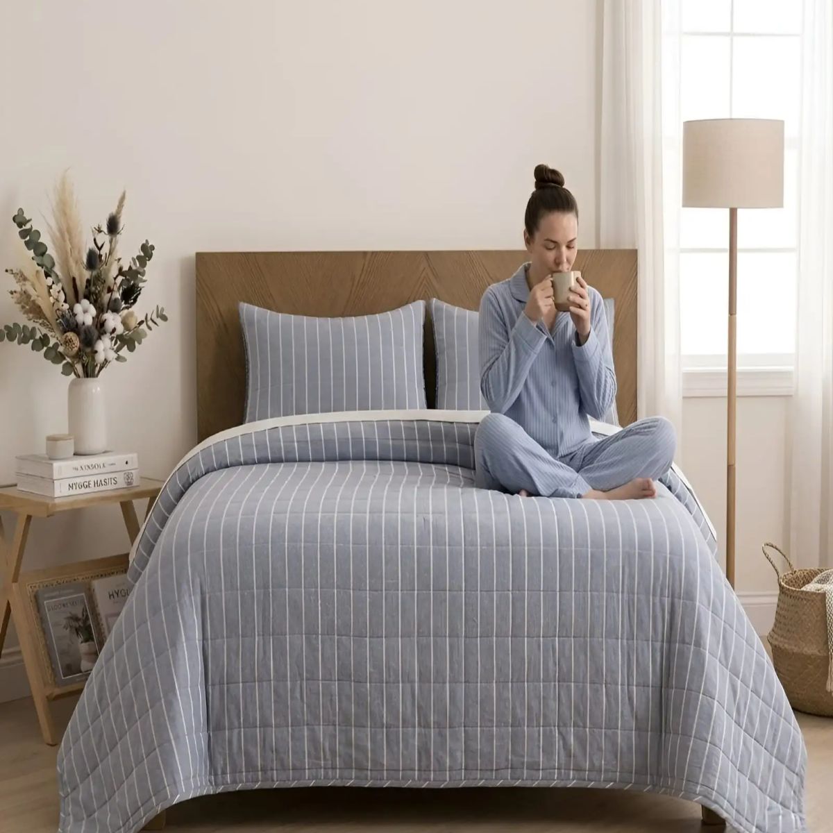 GENERICO - Plumon Quilt 2 Plazas Con Sherpa Palma Cationic Suave