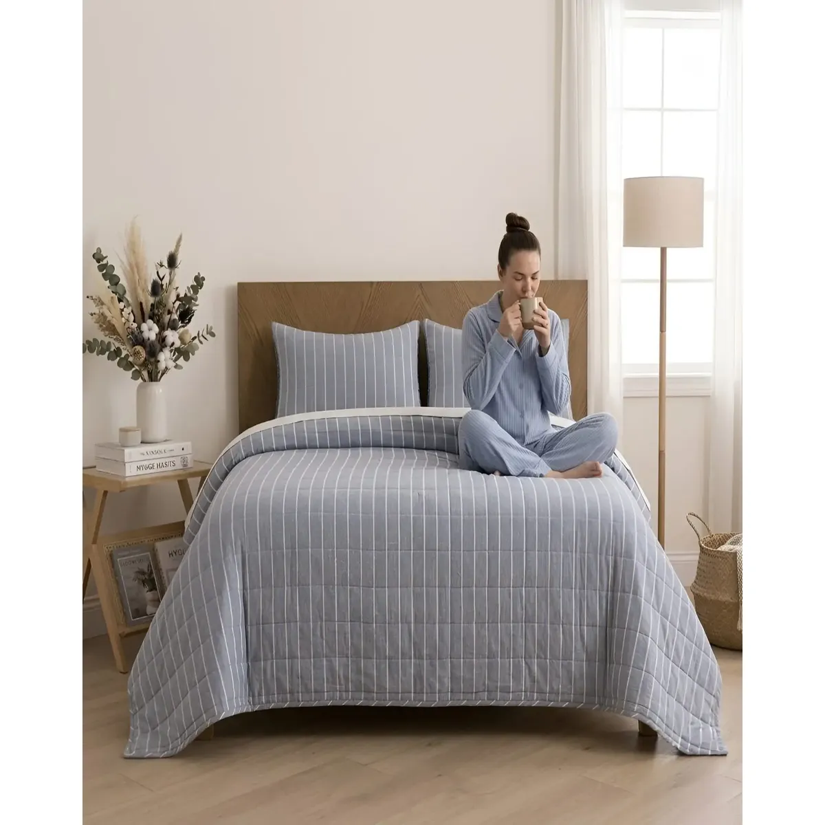 GENERICO - Plumon Quilt 2 Plazas Con Sherpa Palma Cationic Suave