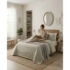GENERICO - Plumon Quilt King Con Sherpa Palma Cationic Suave