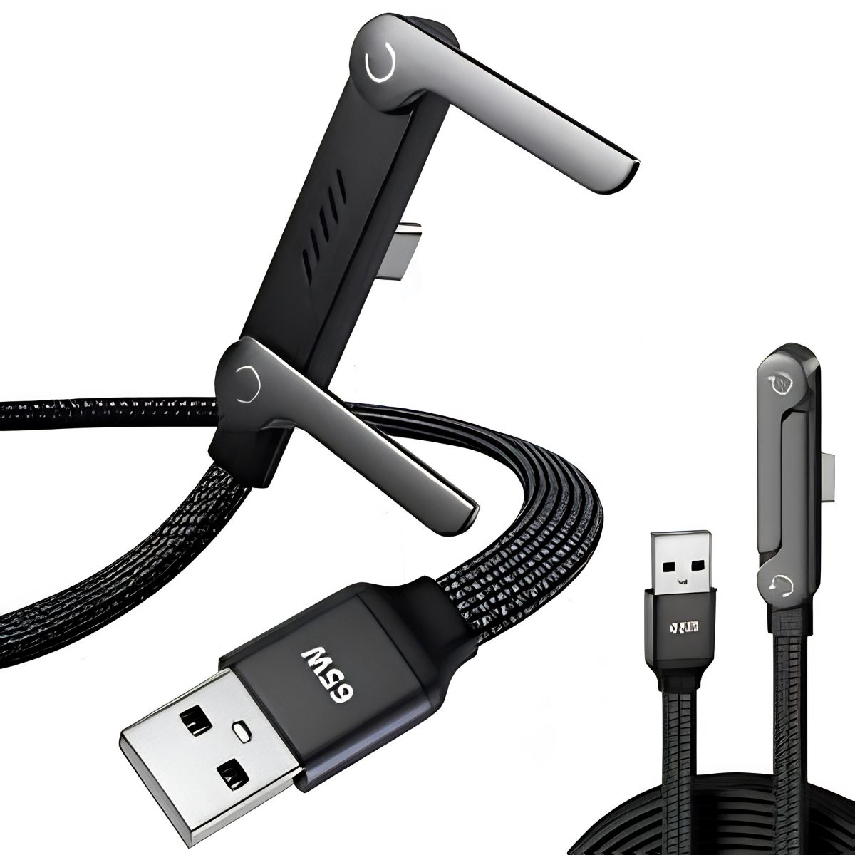 GENERICO - Cable de Carga USB-A a Tipo C 65W Gamer Soporte 1.5m