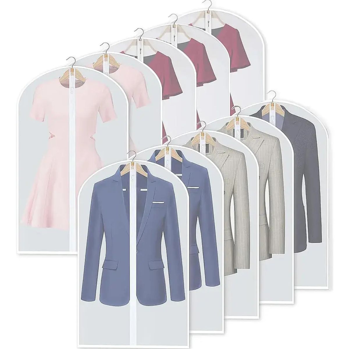 KUANGYE - 10 Bolsas Cubre 60x120 60x140 Polvo Fundas Para Vestidos Trajes