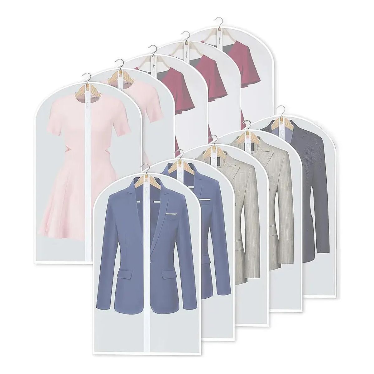 KUANGYE - 10 Bolsas Cubre 60x120 60x140 Polvo Fundas Para Vestidos Trajes