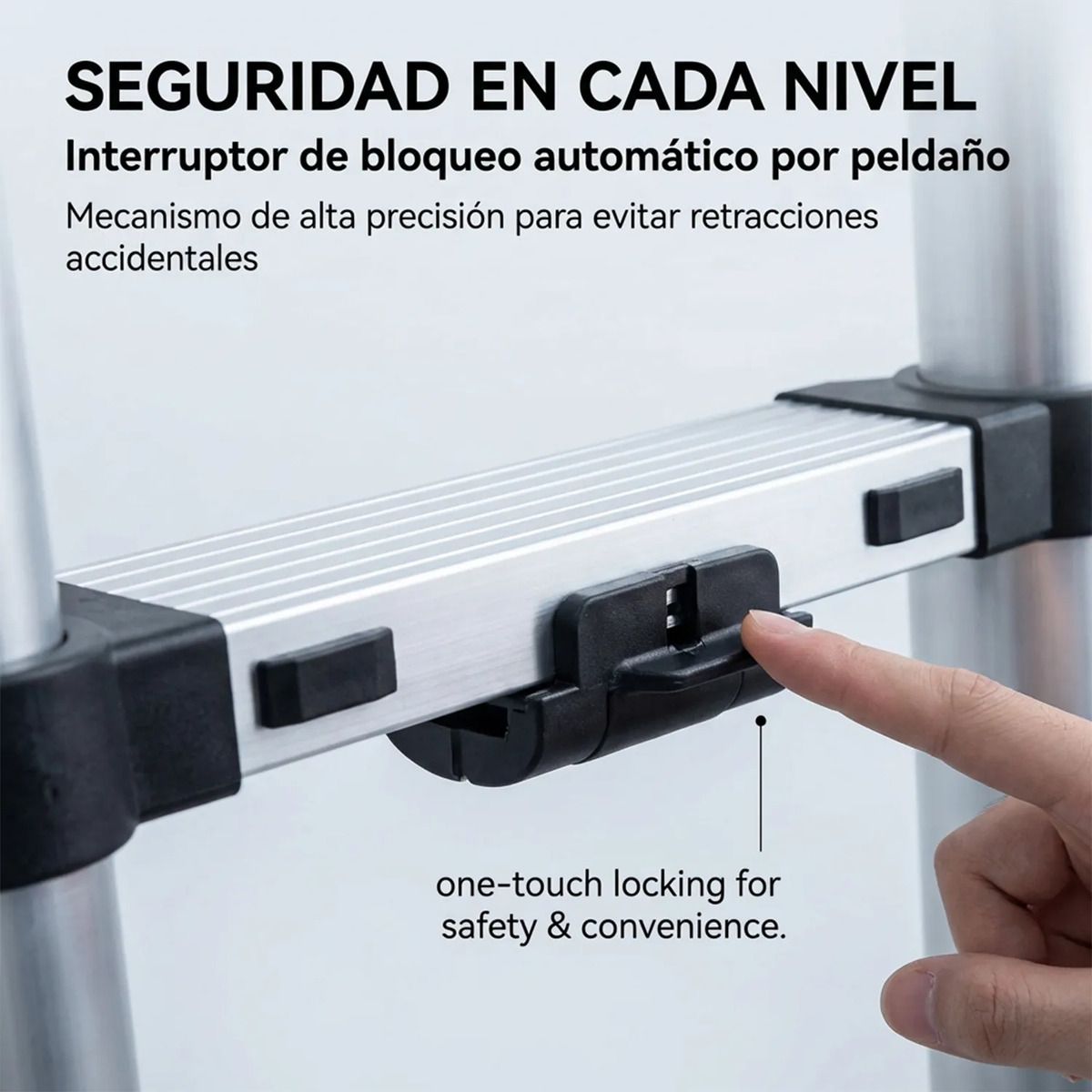 VERCI - Escalera Telescópica De Aluminio Retráctil Multiuso