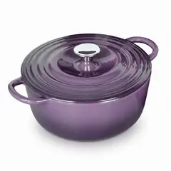 RHOMIE - Olla de Hierro Fundido Esmaltado 4.1L 25cm Púrpura Interior Negro