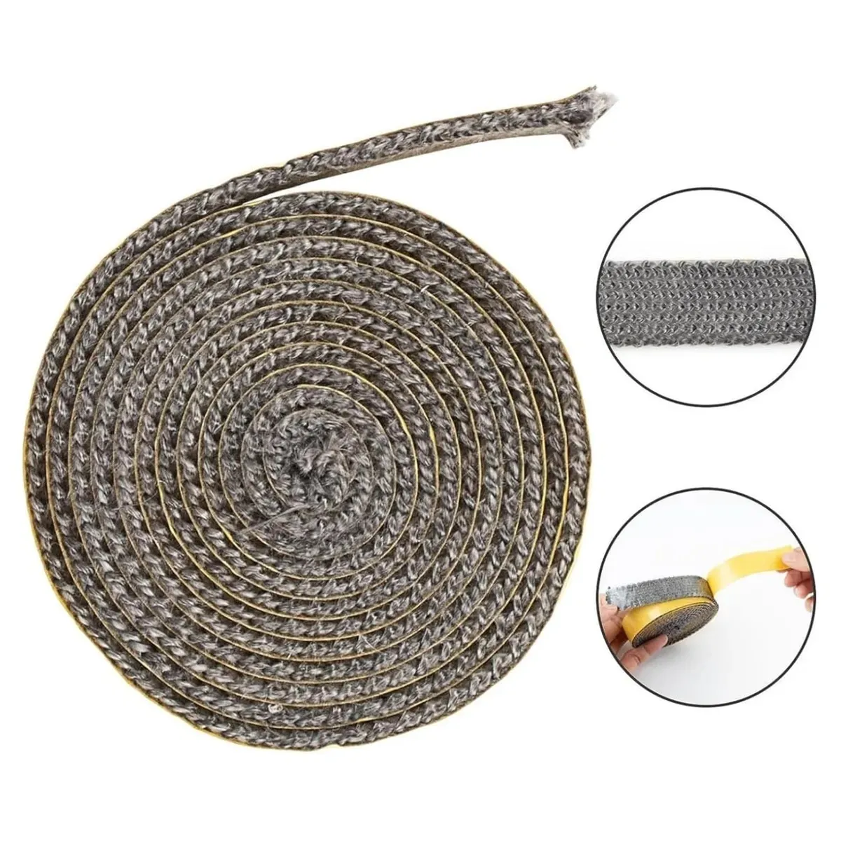 TSKY CHILE SHOPPING - 2mts Cinta de junta de estufa de leña, junta plana autoadhesiva para estufas y chimeneas,10mm  x2mm