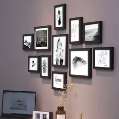 AIZO - Set de 11 Piezas de Marcos Negro Decorativos para Pared