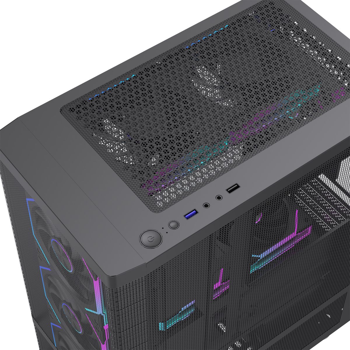 GENERICO - Gabinete Gamer Full Mesh Metálico  Alto Flujo De Aire  ATX  Micro-ATX  ITX