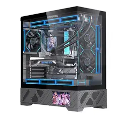 GENERICO - Gabinete Gamer ATX con Pantalla LCD 5.5”, Vista Panorámica, Soporte AIO 360mm y GPU hasta 420mm
