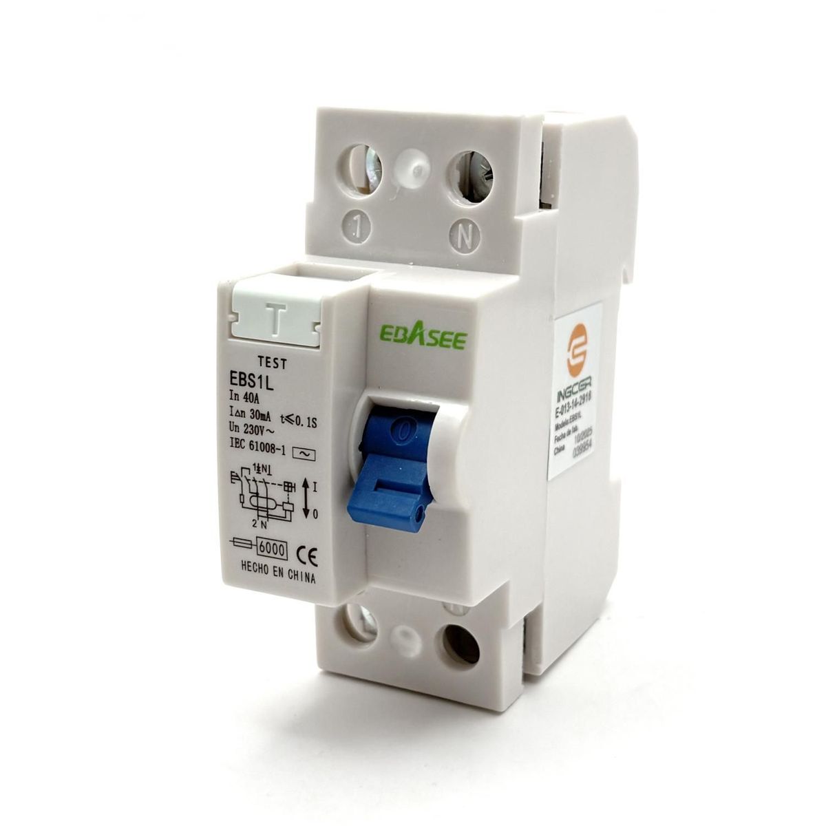 EBASEE - Interruptor Diferencial Ebasee 2x 40a C 6ka Certificado