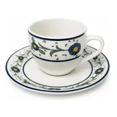 HALLEN - Set de 6 Tazas Café Expresso Porcelana Fiesole 80 Ml