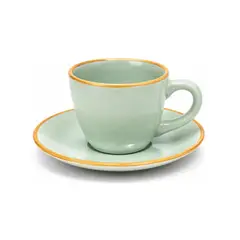 HALLEN - Set de 6 Tazas con Platillo Café Expresso Porcelana Amalfi 90 ML