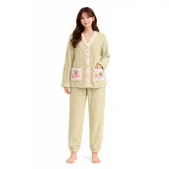 MAYORAL - Pijama -Camison Mujer Plush Trenzado Largo Invierno Suave