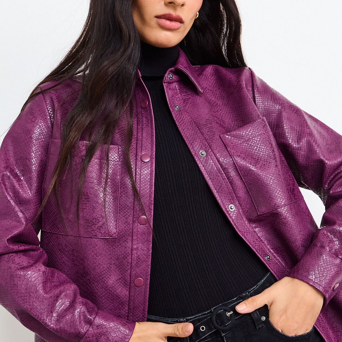 IO - Blusa Lisa Mujer Morada Io